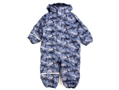 CeLaVi rainsuit blue sharks with fleece lining